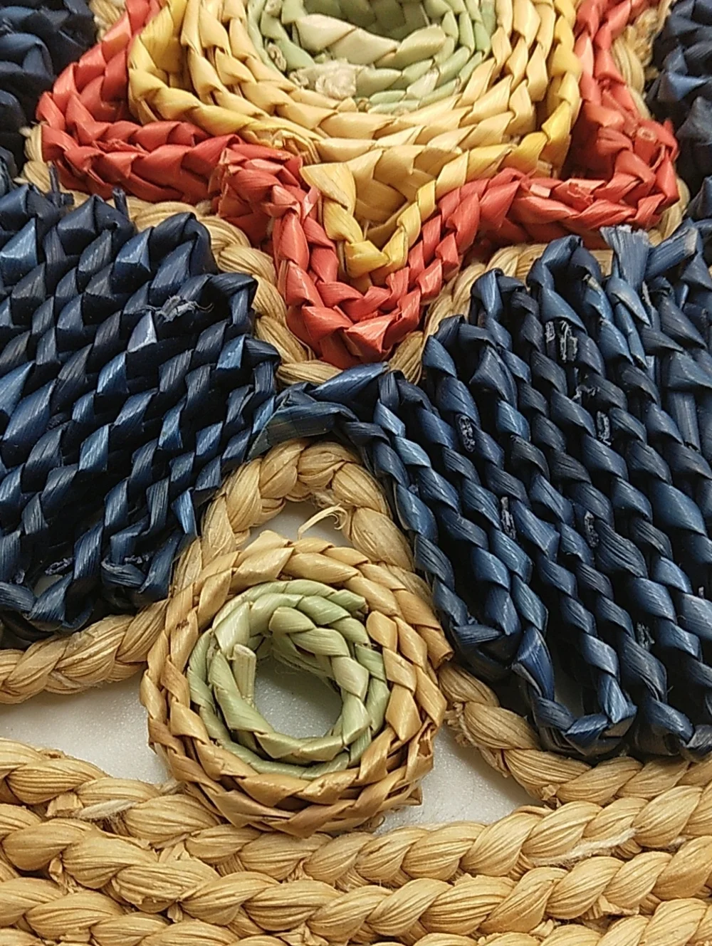 Pair Of Vintage Boho Raffia/Rattan Trivets/Wall Decor.   READ.